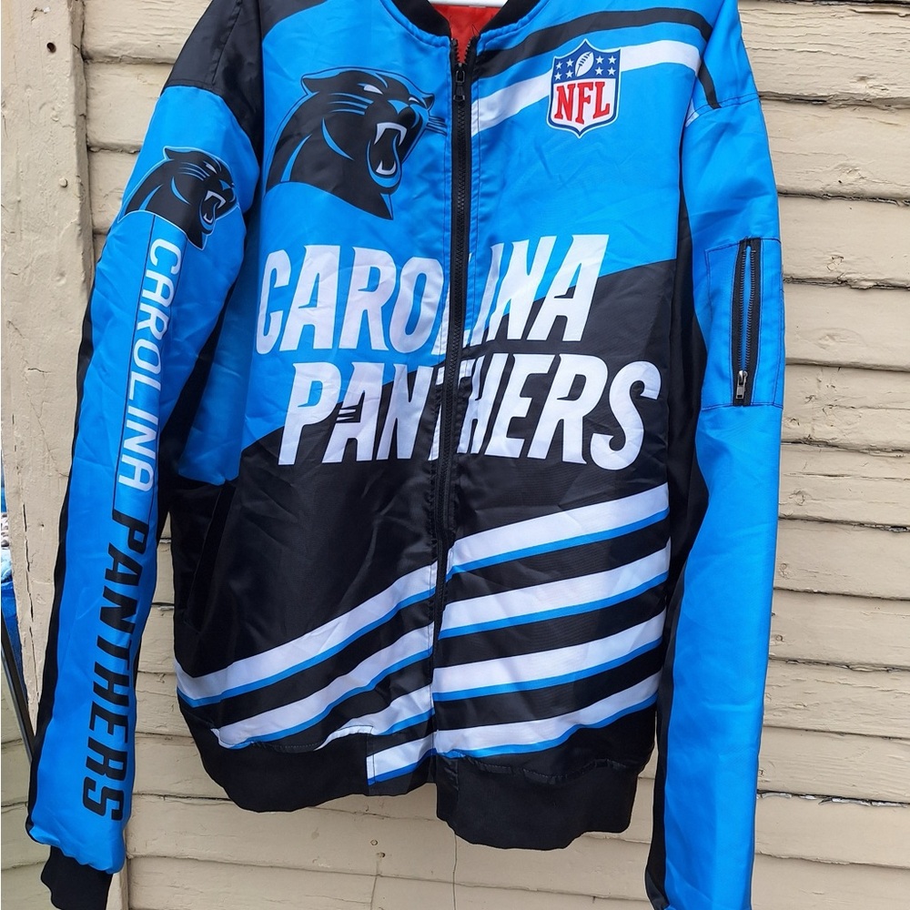 NFL Carolina Panthers Blue and Black Jacket
